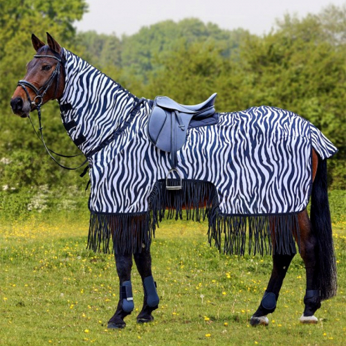 Couvre reins cheval à franges Zebra - Waldhausen