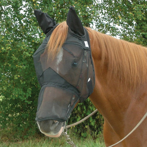 Masque Anti-mouches cheval Travail Oreilles Naseaux