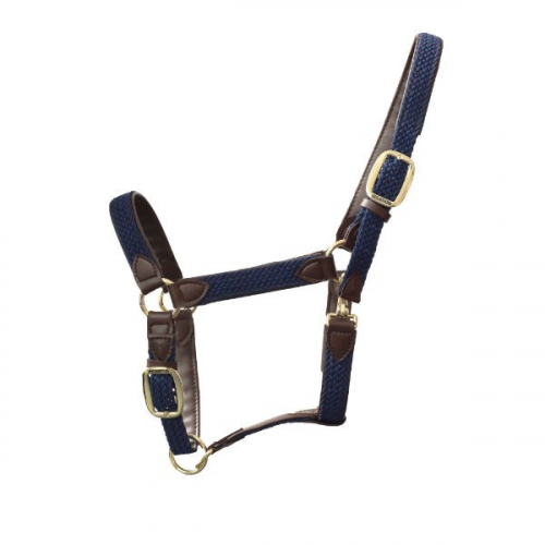 Licol cheval cuir nylon tressé Kentucky