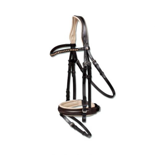 Bridon cheval Brownie cuir X-line muserolle combinée