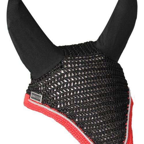 Bonnet anti-mouche cheval Diamant Rider Noir/rouge - Harcour