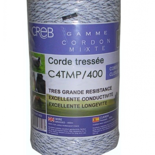 Cordon tressé 4mm mixte (cuivre/inox) 400m c4tmpv - Lge