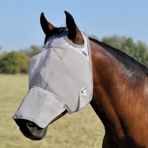 Masque anti-mouche anti-UV cheval intégral sans oreilles Crusader - Cashel