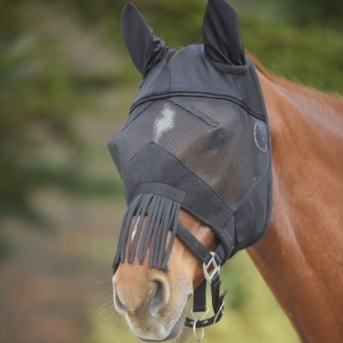 Masque anti-mouche anti-UV cheval à franges Premium - Waldhausen