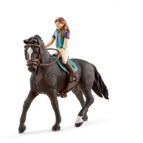 Figurine Cavalière Lisa et son cheval Storm - Schleich