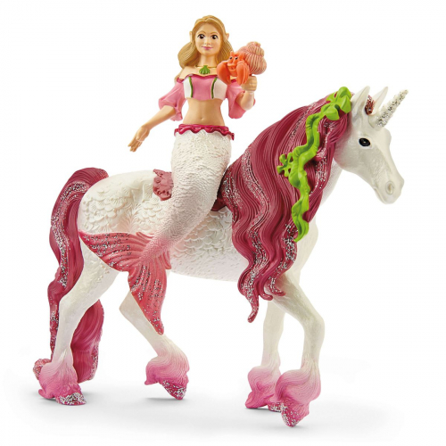 Figurine sirène Feya sur licorne de mer - Schleich