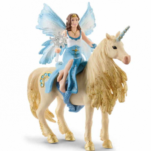 Figurine Eleya sur licorne dorée - Schleich