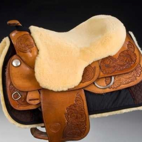 Dessus de selle western mouton véritable