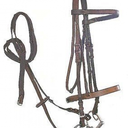 Bridon muserolle française cuir huilé - Cavalhorse