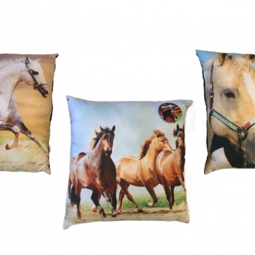 Coussin motif chevaux