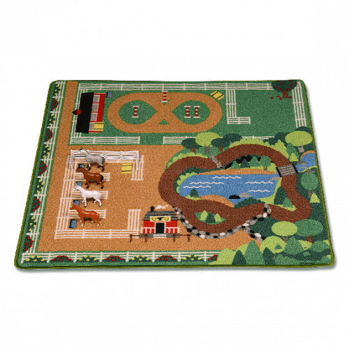 Tapis de jeu écurie avec figurines chevaux