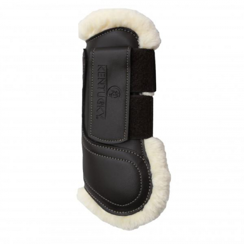 Guêtre mouton cuir velcro cheval