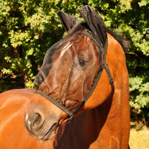 Masque anti-mouches cheval avec oreilles Basic