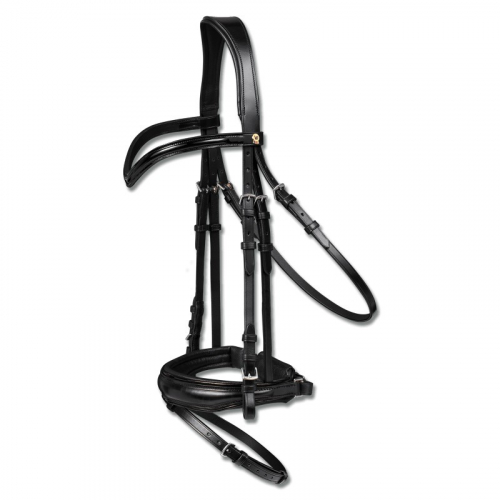 Bridon cheval cuir muserolle pull-back S-Line Blackshine