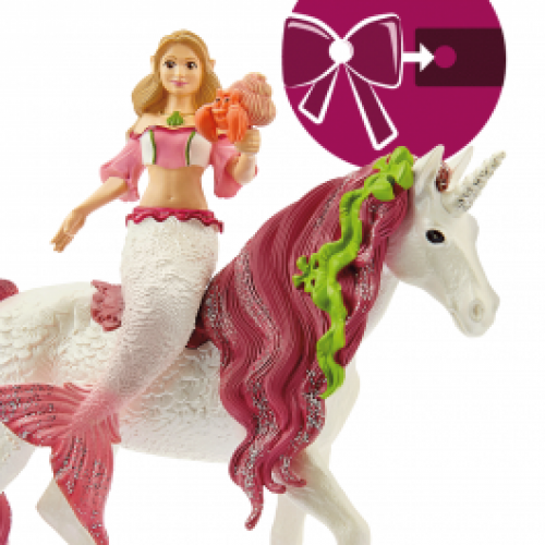 Figurine Sirène Feya sur licorne de mer Schleich