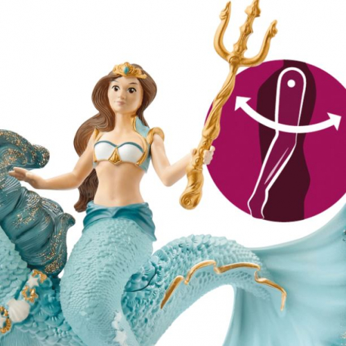 Figurine sirène Eyela sur licorne de mer Schleich