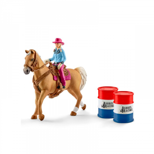 Kit de jeux Barrel Racing avec Cowgirl Schleich